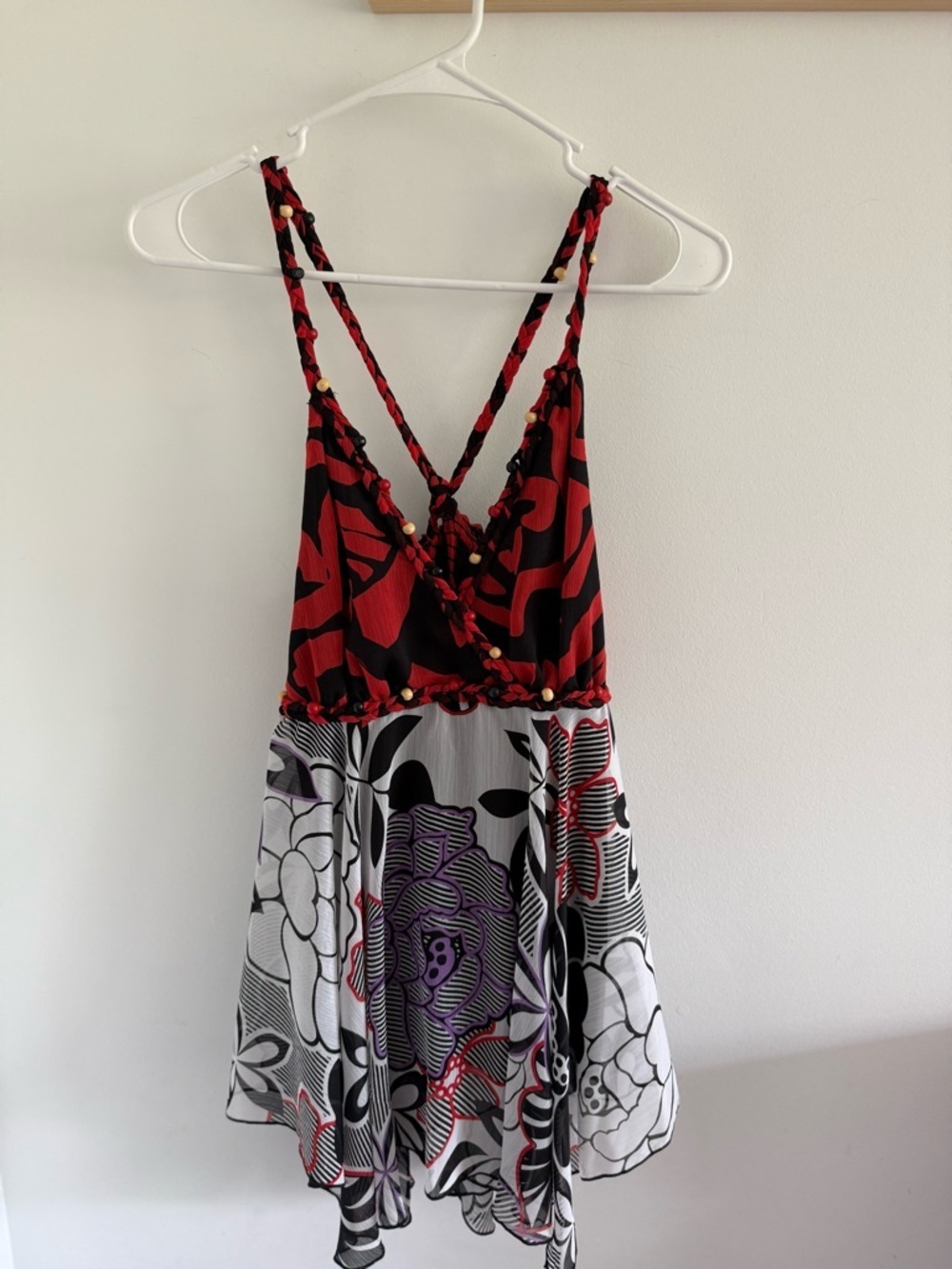 NWT Bisou Bisou Women's Red Tropical Floral Tank Top Size Small